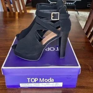 TOP Moda | Shoes | Top Moda Black 4 Heels Stylish Sexy Streetwear ...
